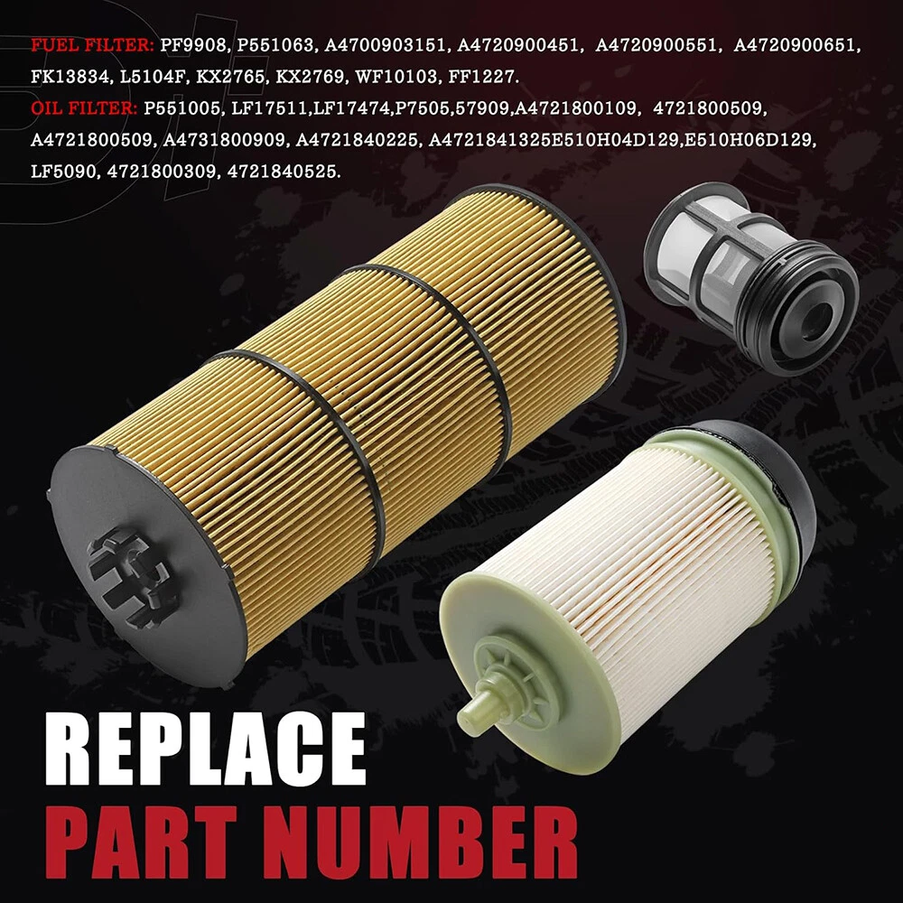 Aniceparthy Oil & Fuel Filter Kit Fits For Freightliner Cascadia most DD13 DD15 DD16 engines P551063 P551005 FS20083