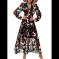 thumbnail image 2 of Vestido Bohemio Informal de Larga con Escote en V Profundo para Mujer Negro L, 2 of 9