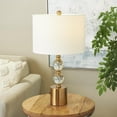 thumbnail image 2 of DecMode 25" Stacked Orbs Clear Table Lamp with White Linen Shade, 2 of 9