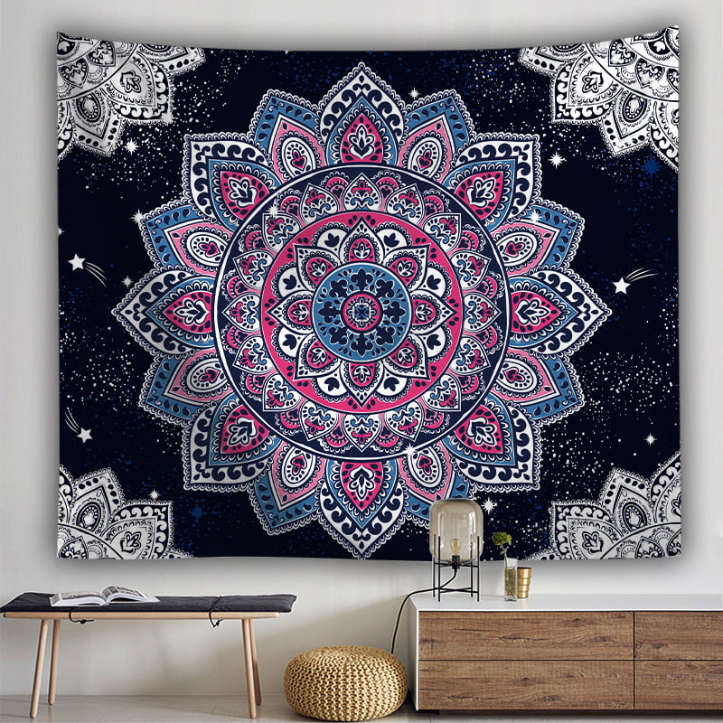 Cat Eclipse Tapestry Wall Hanging Mandala Bedspread Indian Home Decor 