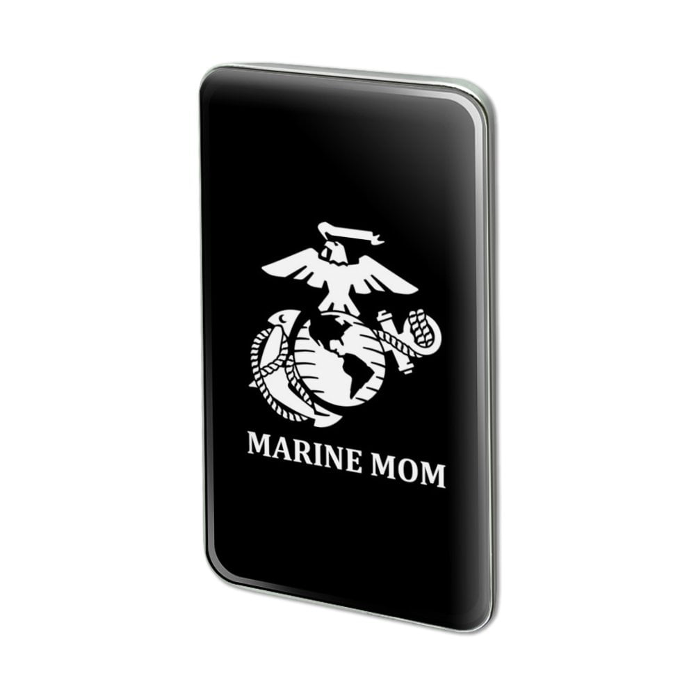 Marine Mom USMC White Logo on Black 