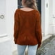 thumbnail image 5 of Ropa de Otoño de las mujeres Otoño Invierno Moda Color Sólido Hueco V-Cuello Manga Larga Suéter de Punto Ropa, 5 of 6