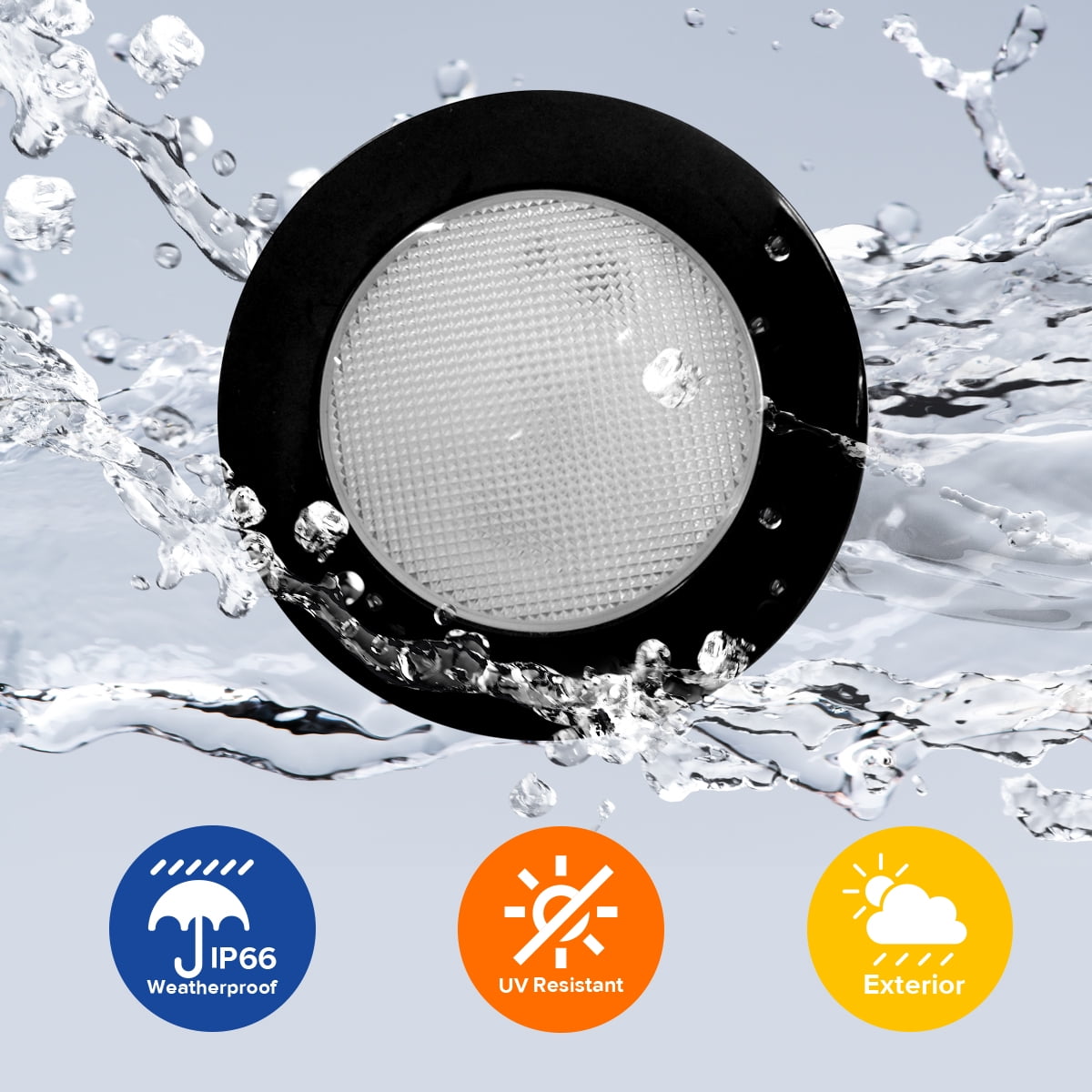 Dream Lighting 3.5" 12V LED Puck Lights, Cool White, 10-Pack, IP66 Waterproof, Surface Mount,Black Shell,for RV Ceiling, Cabinet, Under Counter, Kitchen