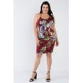 thumbnail image 2 of Plus Size Criss-cross Open Back Mini Floral Print Dress, 2 of 4