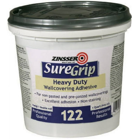 2PK-Suregrip, QT, 122 Heavy Duty Clear Wallcovering Adhesive, Ideal For Ha