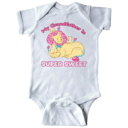 

Inktastic My Grandfather Is Super Sweet Cotton Candy Lions Gift Baby Boy or Baby Girl Bodysuit