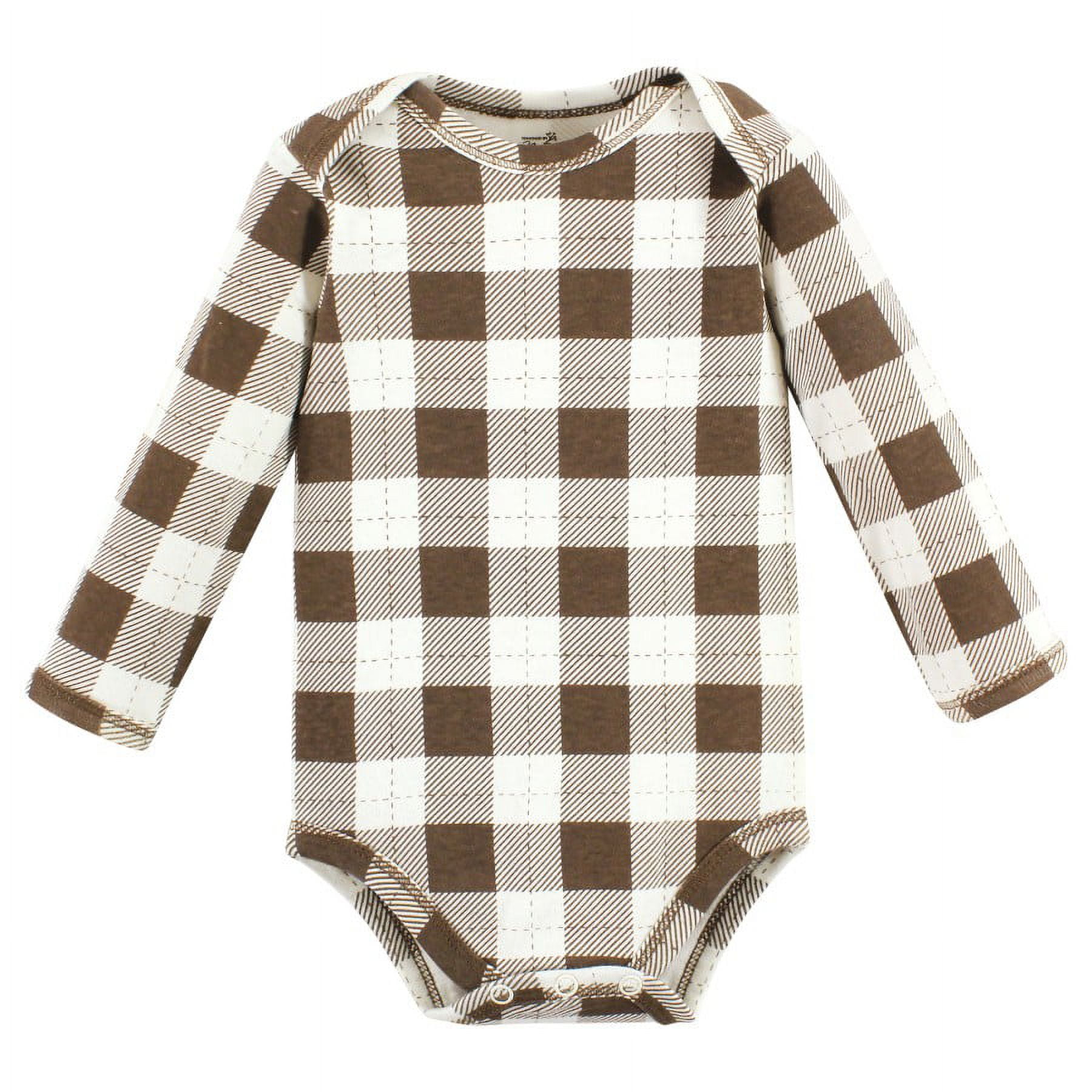 Touched by Nature Organic Cotton Long-Sleeve Bodysuits, Boy Woodland Alphabet 5-Pack, 0-3 Months