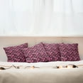 thumbnail image 4 of Ambesonne Ombre Throw Pillow Cover 4 Pack, Modern Floral Leaf Nature, 16", Purple White, 4 of 5