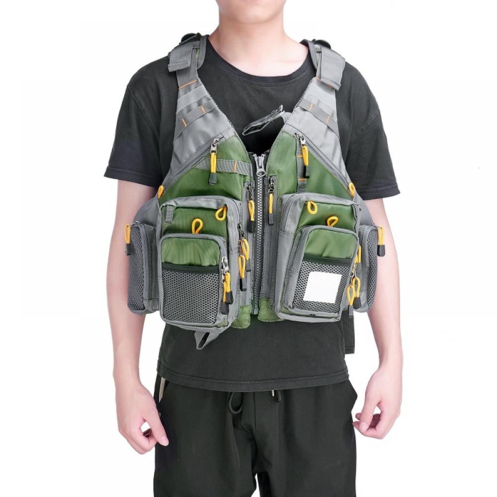 Fly Fishing Vest Pack Adjustable Size with Breathable Mesh for Men and Women 