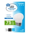 thumbnail image 6 of (4 pack) Great Value 18 Year LED Light Bulbs A19 75 Watts Equivalent, E26, Dimmable, Daylight, Frost Glass, 4 Pack, 6 of 11