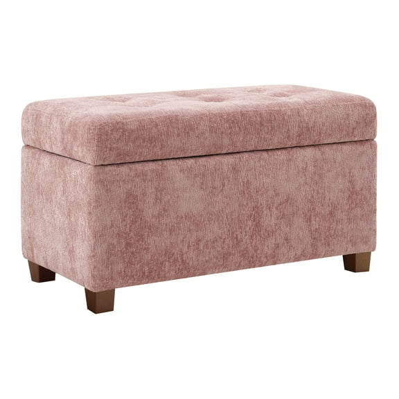 Metro Storage Ottoman in Dusty Rose Fabric