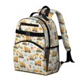 thumbnail image 2 of Excavator and Road Sign Beige Cute School Backpack Bag for School with Padded Back and Adjustable Shoulder Straps 15.25"x11.5"x5.25", 2 of 5