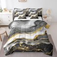 thumbnail image 1 of YST 7pcs Black and Grey Marbling Bedding, Abstract Aesthetic Comforter Set, Queen Size, 1 of 4