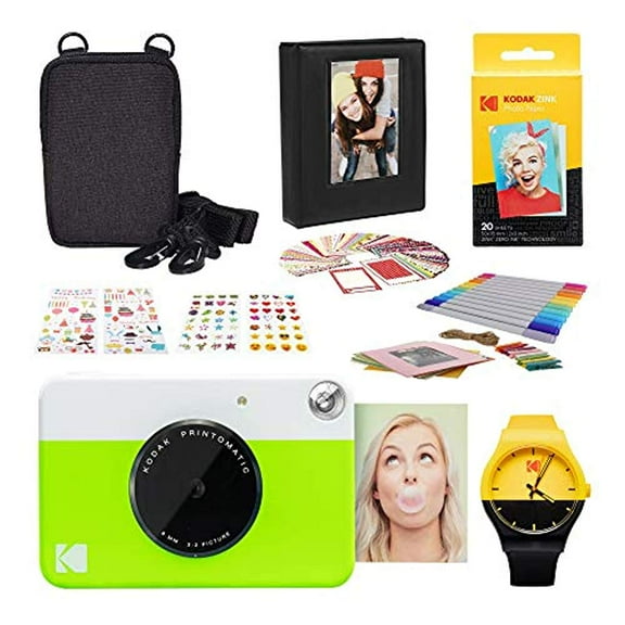 Kodak PRINTOMATIC Instant Print Camera (Green) Photography Scrapbook Kit