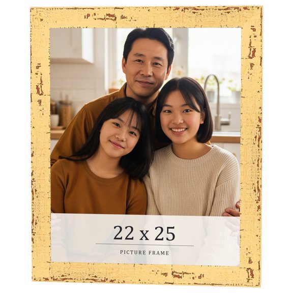 22x25 Frame Yellow Real Wood Picture Frame Width 1.25 inches | Interior Frame Depth 0.5 inches |