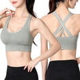 thumbnail image 3 of ibiyuan Sports Bras for Women Strappy Running Supportive High Impact Sports Bra with Sewn in Pads Seamless Breathable Wireless Bra, 3 of 6