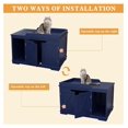 thumbnail image 3 of Cat Litter Box Enclosure Furniture, Covered Wooden Cat Washroom Cabinet for Cats, Flip-Top Design, Medium & Large Kitty, Blue, 3 of 6