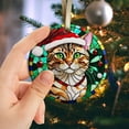 thumbnail image 2 of Bengal Cat Ornaments Ceramic For Christmas, Stained Glass Ornaments Ceramic Christmas 2025, 2 of 7