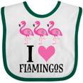 thumbnail image 3 of Inktastic I Love Flamingos Pink Bird Girls Baby Bib, 3 of 4
