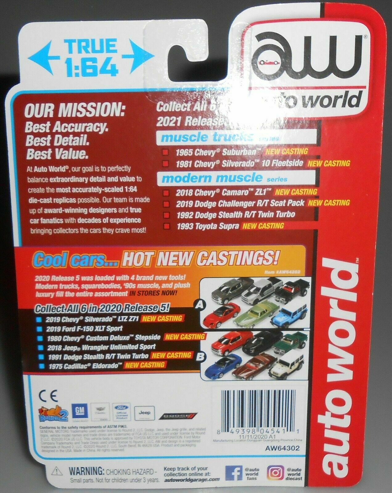 2018 Chevrolet Camaro ZL1 Red Hot "Modern Muscle" Limited Edition to 13000 pieces Worldwide 1/64 Diecast Model Car by Auto World
