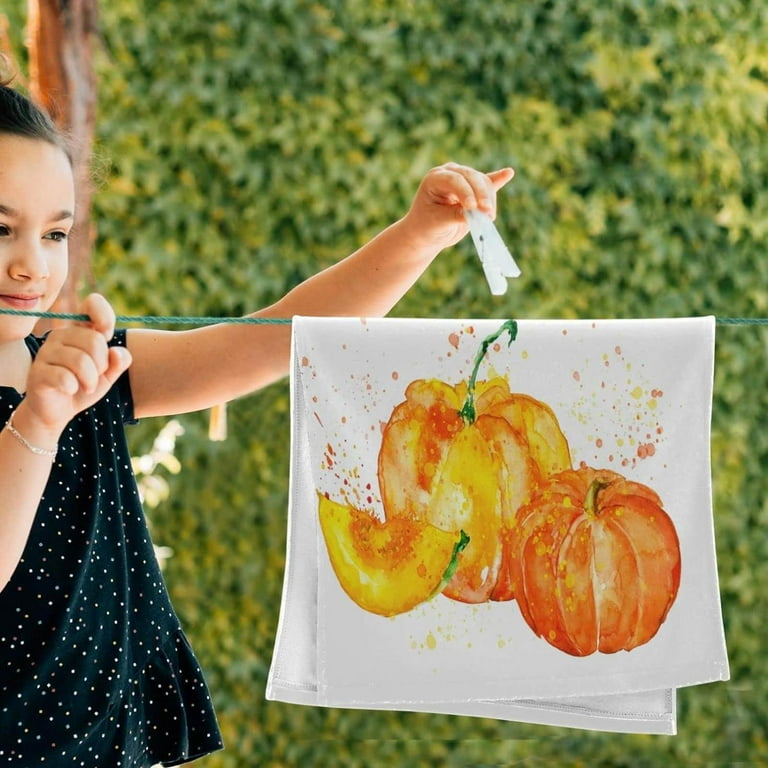 Watercolor Pumpkin 2 PCS Hand Towels for Bathroom Halloween Fall Kitchen Towel Ultra Soft and Absorbent Decorative Fingertip Face Bath Towels for Spa Hotel 28.3 x 14.4 Walmart