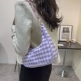 thumbnail image 4 of Bolsa Bolso de las axilas de la impresión de la tela escocesa de las mujeres de la moda Bolsos de Hobos del paño de Oxford (púrpura) Tmvgtek Para estrenar, 4 of 9