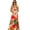Orange, variant on Women's Crisscross Printed Surplice Cami Dress with Sheer Detail and Opaque Stretch Body Fabric 100% Polyester
