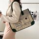 thumbnail image 2 of Bolso de lona de alta gama para mujer, bolso de mano de gran capacidad de verano, bolso de hombro a la moda, bolso de mensajero, bolso para la axila (verde oscuro) JAMW Sencillez, 2 of 5
