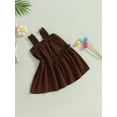 thumbnail image 3 of Faithtur Kids Girl Ruffle Dresses, Sleeveless Off Shoulder Solid Color Casual Party Street Princess Dress, 3 of 8