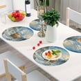 thumbnail image 6 of Ryvnso Highland Cattle Christmas Round Plate Mats Dining Table Placemat Set of 4 for Holiday Decoration, 6 of 7