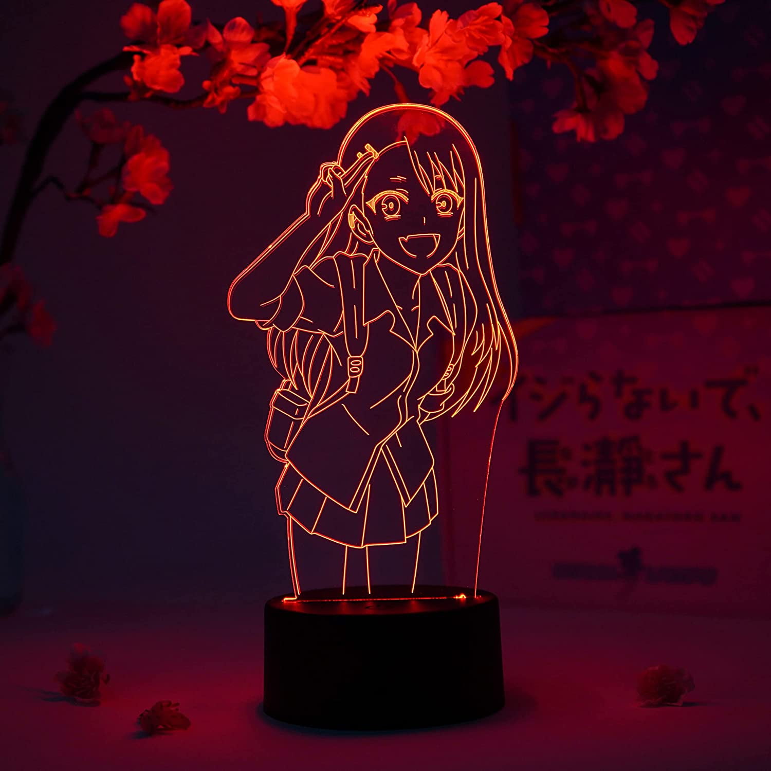 Nagatoro Happy Otaku Lamp – Don't Toy with Me, Miss Nagatoro – Anime Lamp  Figure Night Light, 21 Color RGB LED – Remote, 21D Anime Room Décor Gift