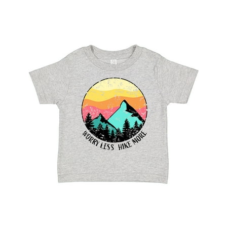 

Inktastic Worry Less Hike More Mountains at Sunset Distressed Gift Toddler Boy or Toddler Girl T-Shirt
