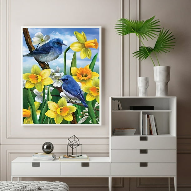 Cuadros Decorativos Pintura al óleo de pájaros y flores por números DIY lienzo cuadro de pared artesanía decoración del hogar Ndcxsfigh Nuevos Originales