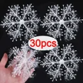 thumbnail image 2 of 30 piezas de copos de nieve navideños con purpurina blanca, copos de nieve falsos, colgantes para árbol de Navidad, adornos para fiestas en casa y Año Nuevo, 2 of 5