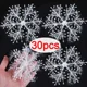 thumbnail image 2 of 30 piezas de copos de nieve navideños con purpurina blanca, copos de nieve falsos, colgantes para árbol de Navidad, adornos para fiestas en casa y Año Nuevo, 2 of 5