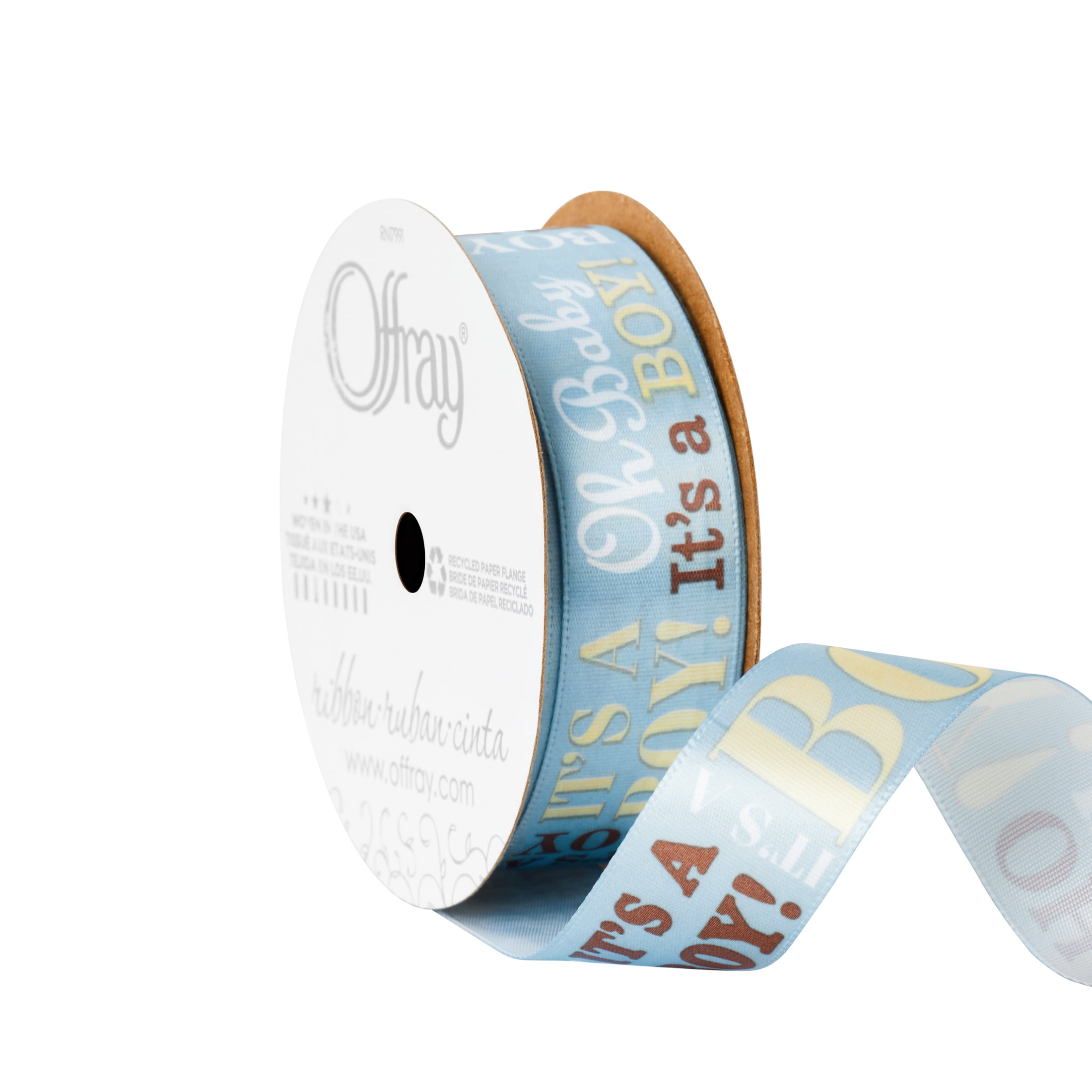 (2 pack) Offray Ribbon, Blue 7/8 inch Baby Satin Ribbon for Sewing, Crafts, and Baby, 9 feet