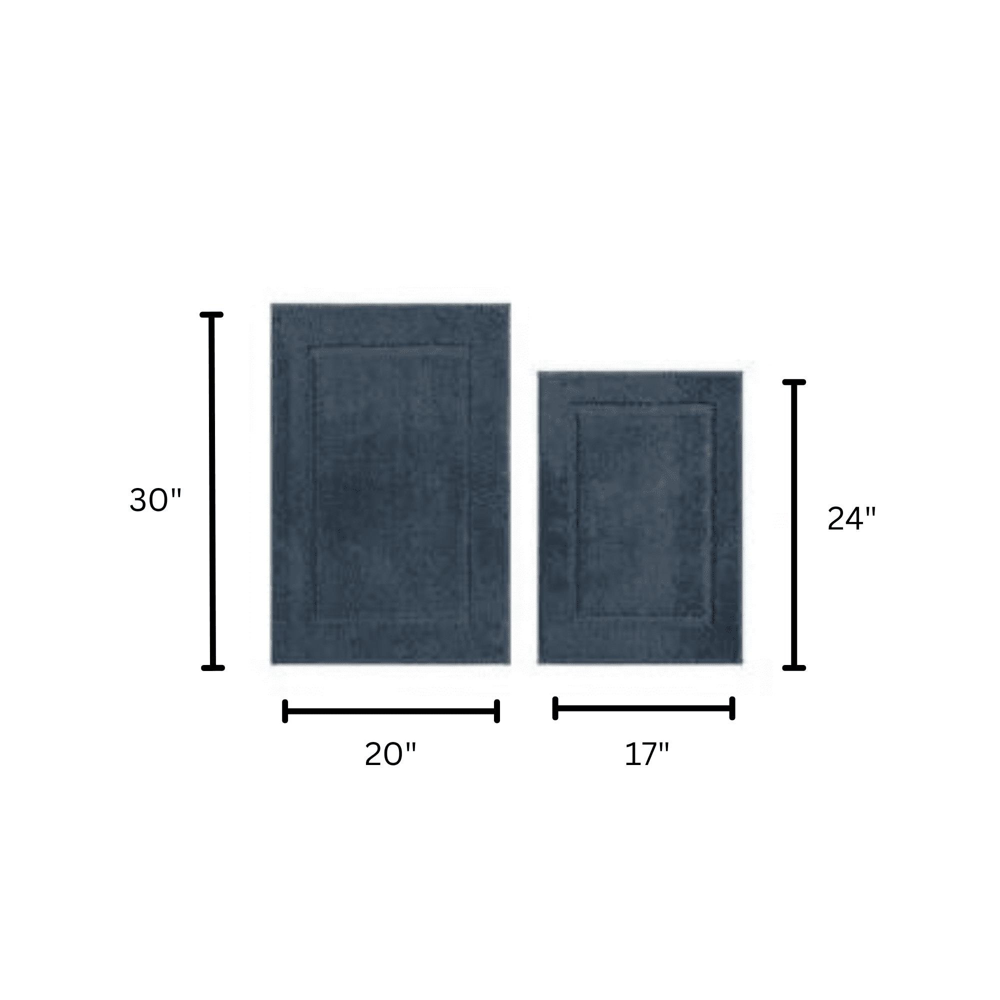 Mainstays Soft Touch Navy Polyester Tufted 2-Piece Bath Rug Set, 20" x 30" & 17" x 24"