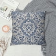 thumbnail image 2 of ONETECH Navy Blue Gray Boho Pillow Covers Ethnic Bohemian Carpet Decorative Pillow Cases Farmhouse Rustic Vintage Rug Pillowcase Home Decor for Cushion Room Couch Patio Sofa Porch Outdoor, 2 of 5