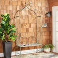 thumbnail image 2 of SAFAVIEH Eloise Outdoor Patio Arbor Bench, Antique Green, 2 of 11