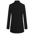 thumbnail image 4 of DHFJKG Women Wool Coat Elegant Solid Color Stand Collar Long Sleeve Mid-Long Outerwear For Autumn And Winter Comfort Jackets, 4 of 4