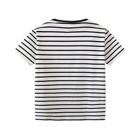 

Boys Striped Zoo Car Pattern Short Sleeve T-Shirt Children Male Baby Kids Short Sleeve Top Summer Children Clothing Short Sleeve Child Clothing Streetwear Dailywear Outwear