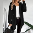 thumbnail image 2 of iHPH7 Zip Up Sweaters for Women Sweater Jacket for Women Knit Cardigans for Women Fall Fashion Casual Outerwear Loose Cardigan for Women Fall Outfits for Women Black XXL, 2 of 5