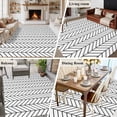 thumbnail image 5 of White Geometric Area Rugs 5'x7', Washable Small Throw Rugs for Laundry Room Playroom, Modern Minimalism Black Striped Lines Indoor Outdoor Rug Non-Slip Low Pile Carpet Runner Reversible Floor Mats, 5 of 8