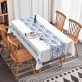 thumbnail image 4 of Nanqianyi Classic Blue Porcelain Pattern Rectangle Tablecloth,70x52 Inch,Polyester Waterproof Table Cover For Kitchen Dining, 4 of 6