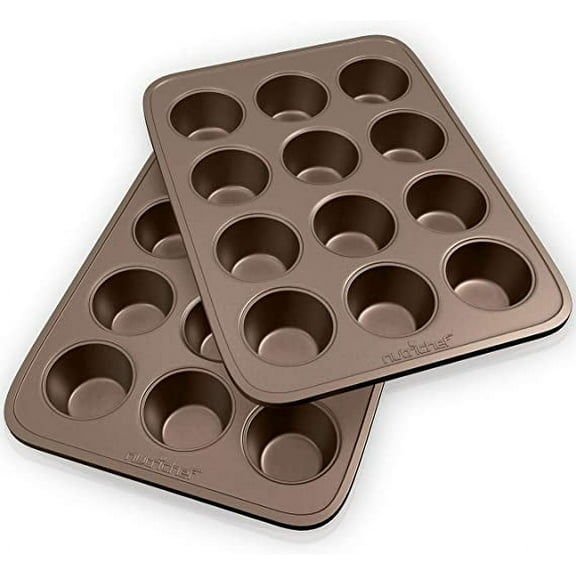 NutriChef Non-stick Carbon Steel Muffin Pans - Pair of Cupcake Cookie Sheet Pan Style for Baking