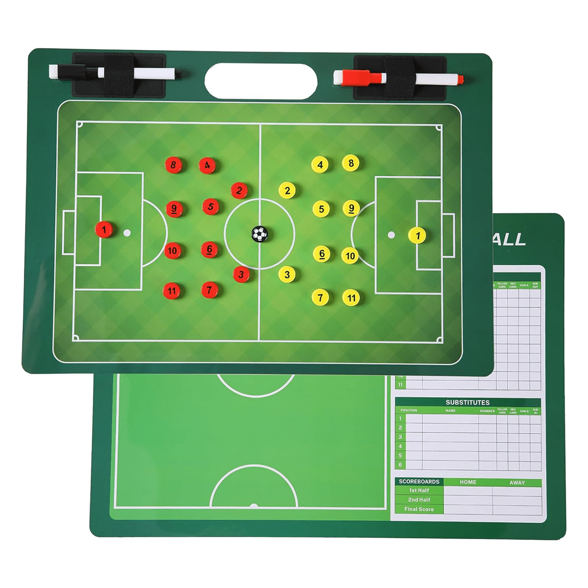 Magnetic Soccer Clipboard for ,Double-Sided Dry Erase Soccer Board for Sport Strategizing Techniques Plays