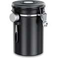 thumbnail image 1 of Lufttät kaffeburk 1 kg - kaffebönbehållare i rostfritt stål med CO2-ventil - med mätsked (2,8 L svart) - Perfet, 1 of 5