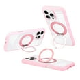 thumbnail image 2 of for iPhone 13 Pro Magnetic Kickstand Clear Case, [Compatible with MagSafe] Shockproof Slim Transparent Glossy Case with 360° Ring Stand Soft TPU Protective Cover for iPhone 13 Pro, Pink, 2 of 7