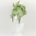 thumbnail image 2 of Perruque Cosplay Genshin Impact Kuki Shinobu Vert Clair Pince Queue de Cheval Résistante à la Chaleur Perruques Synthétiques + Bonnet + Masque, 2 of 2