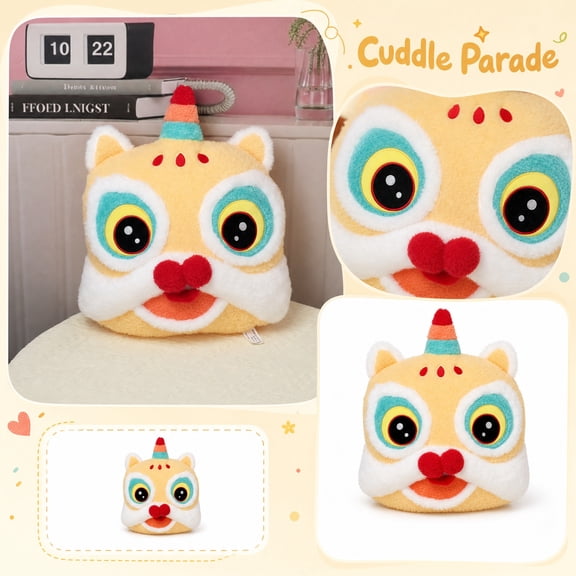 Lunar New Year Decor, Lunar New Year Decorations 2026, Chinese New Year Gifts for Student, Kids Room Decor for Girls, Cute Room Decor Aesthetic, 17X8 Inch Soft Fluffy Chinese Lion